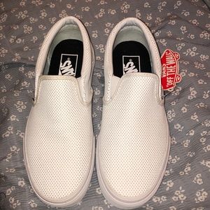 BRAND NEW White Leather Vans